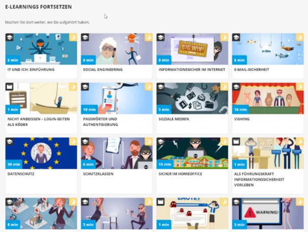 Das IT-Sicherheitstraining erfolgt automatisch mit kurzweiligen unterhaltsamen Videos